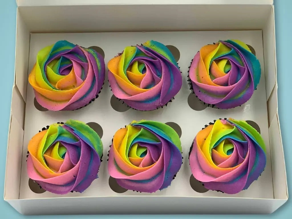 Rainbow Cupcakes (Vanilla Frosting)