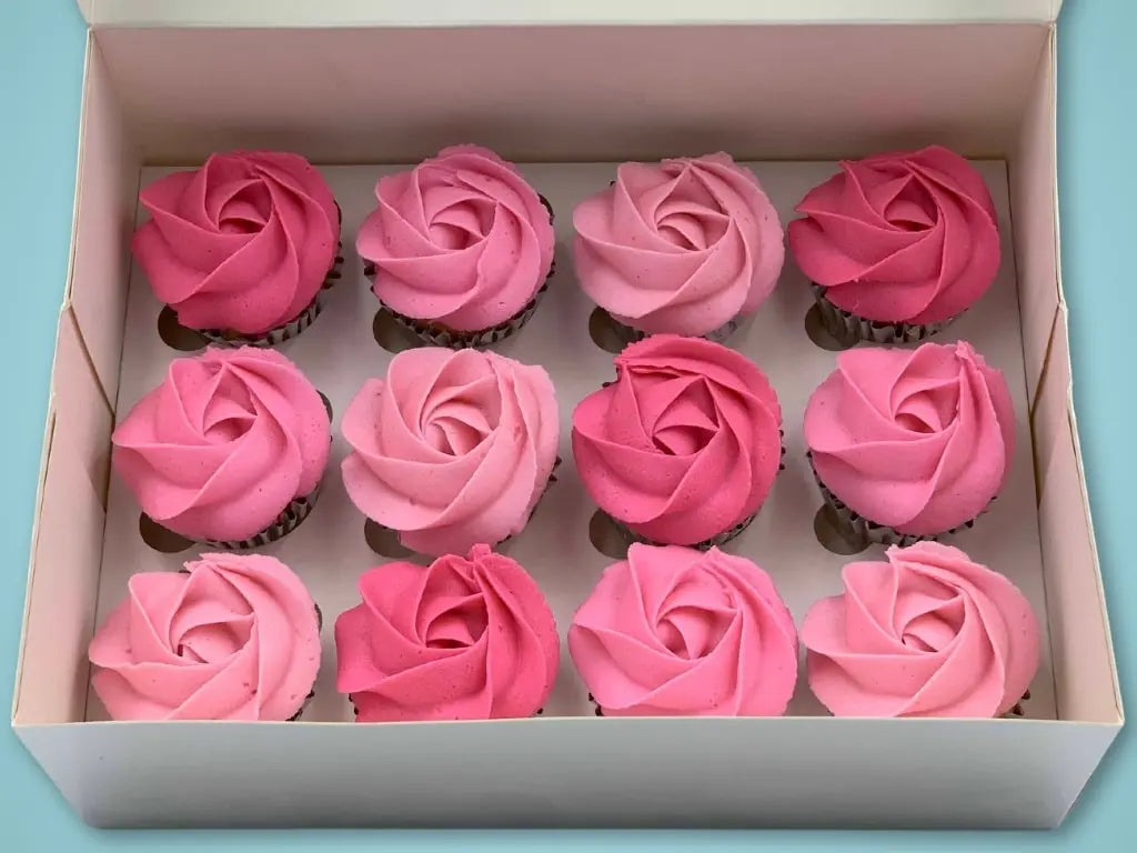 Three Toned Mini Cupcakes (Vanilla Frosting)