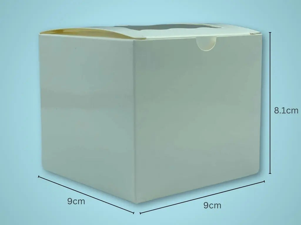 1 Regular Cupcake Box (White Gloss) 9 x 9 x 8.1cm (Boxes) - Tastybake