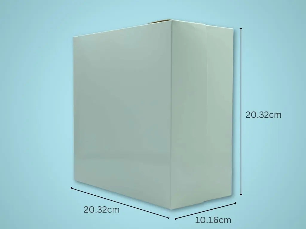 Low Height Cake Box (White Gloss) 20.32 x 20.32 x 10.16cm (Boxes) - Tastybake