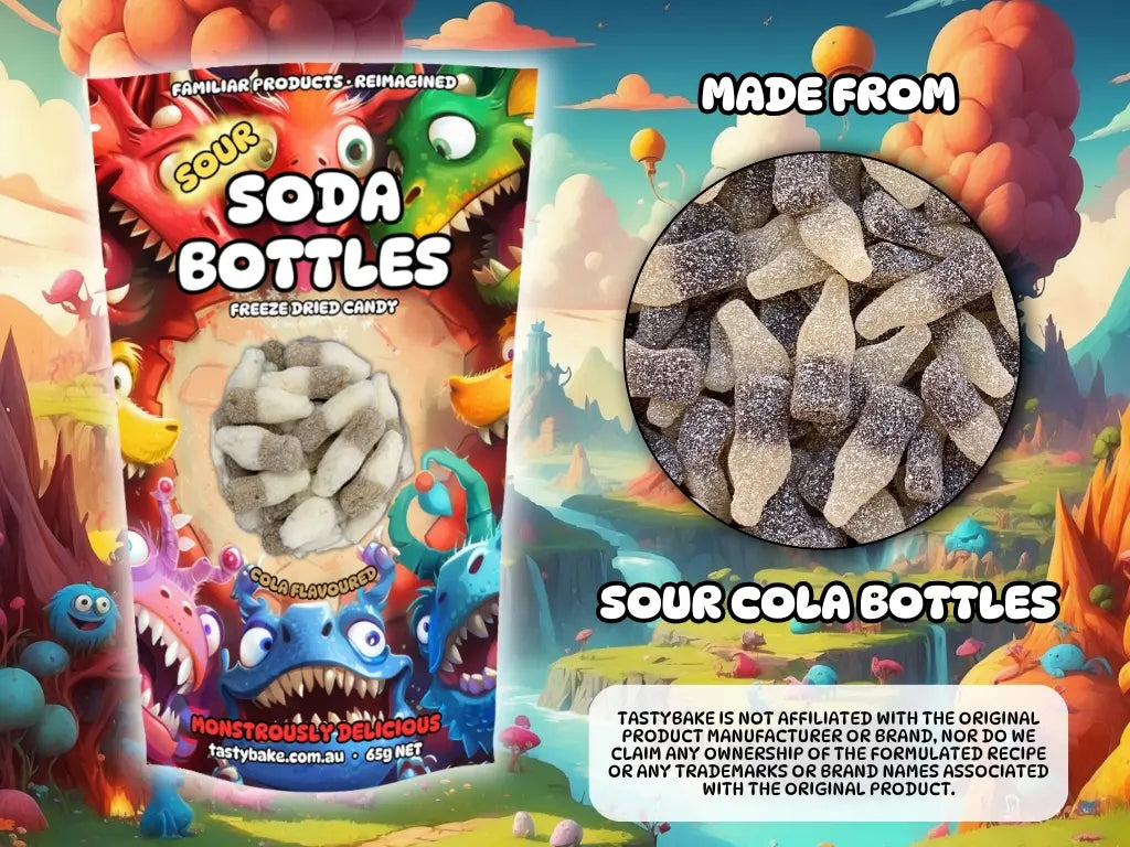 Sour Soda Bottles (Cola) (Freeze Dried Candy) - Tastybake