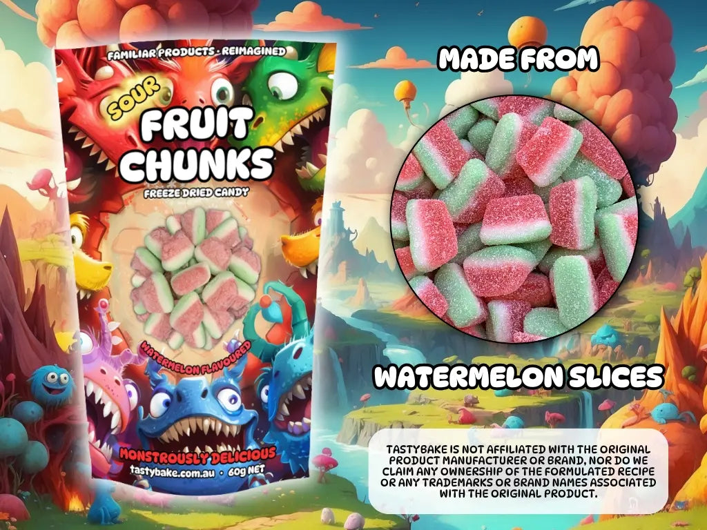 Sour Fruit Chunks (Watermelon) (Freeze Dried Candy) - Tastybake