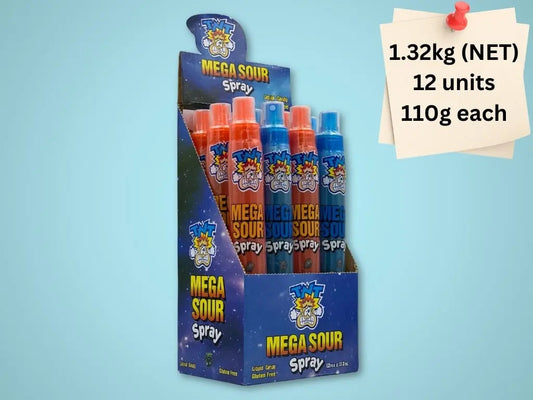 Mega Sour Spray Box (Strawberry & Blue Raspberry)