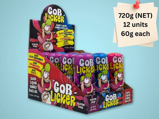 Gob Licker Sour Rolly Box (Strawberry, Grape & Blue Raspberry)