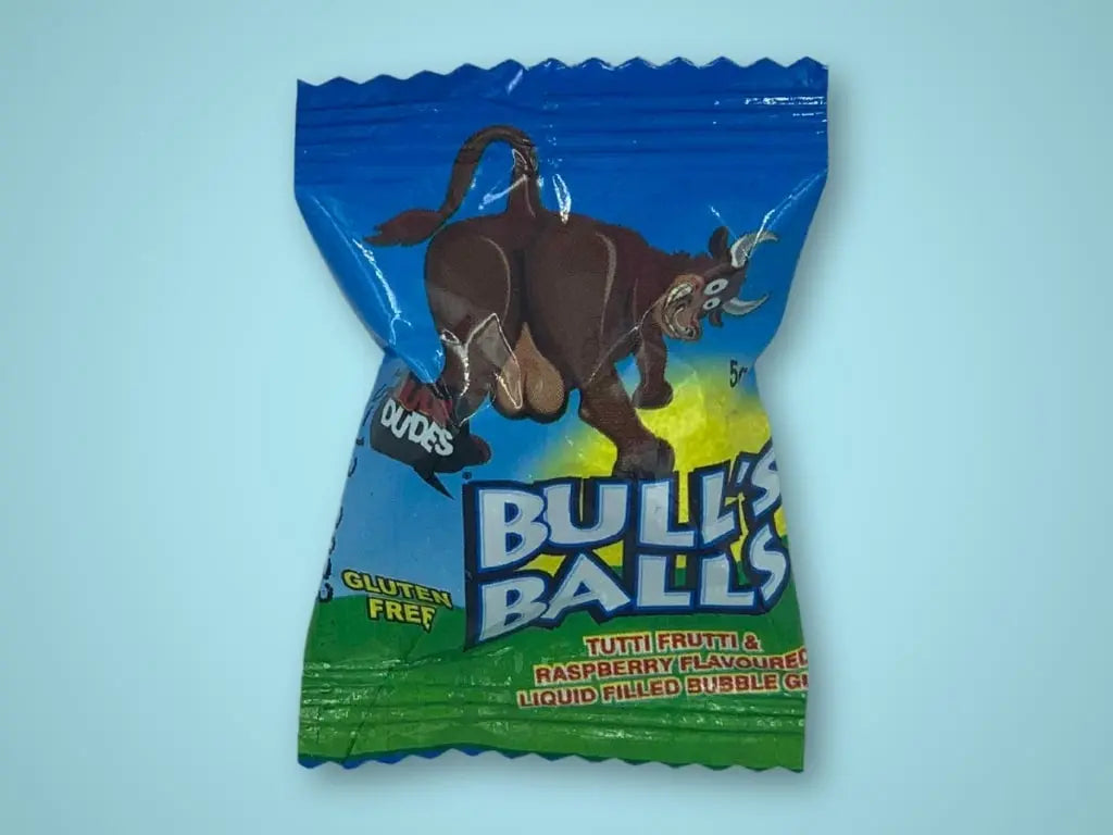 Bulls Balls Sour Bubble Gum Box (Tutti Frutti & Raspberry) (Regular Candy (Bulk)) - Tastybake