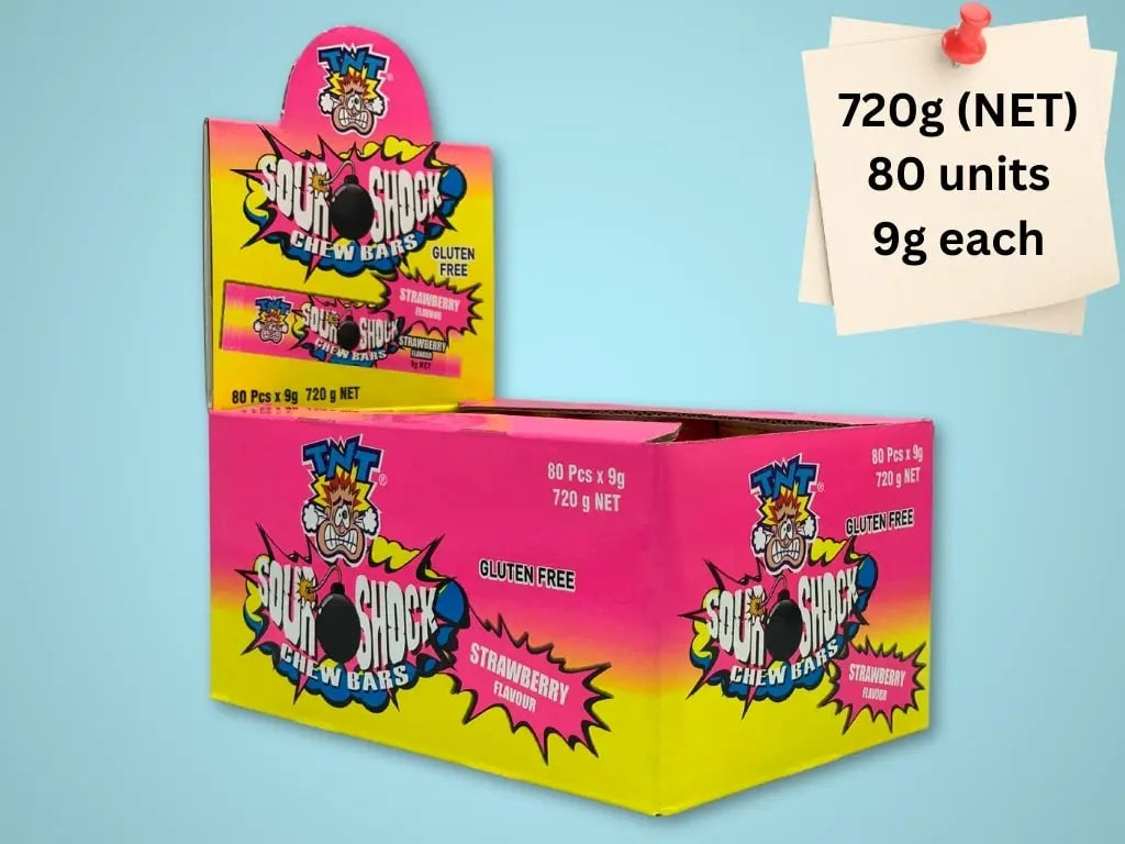 Sour Shock Chew Bars Box (Strawberry)