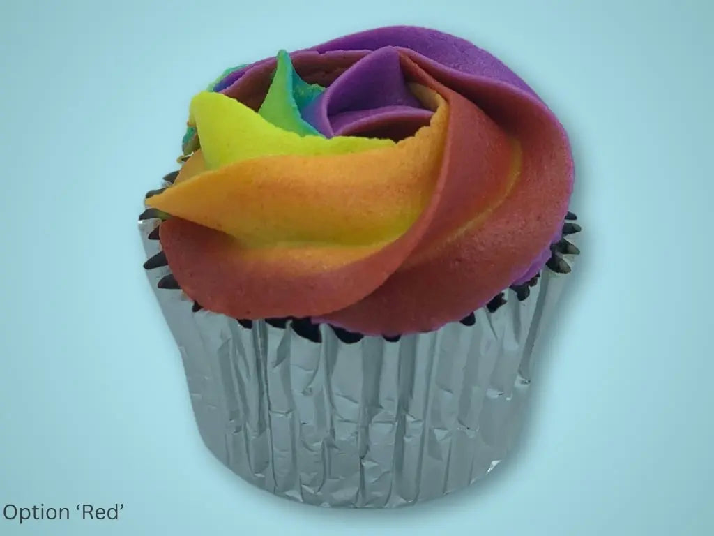 Rainbow Mini Cupcakes (Vanilla Frosting)