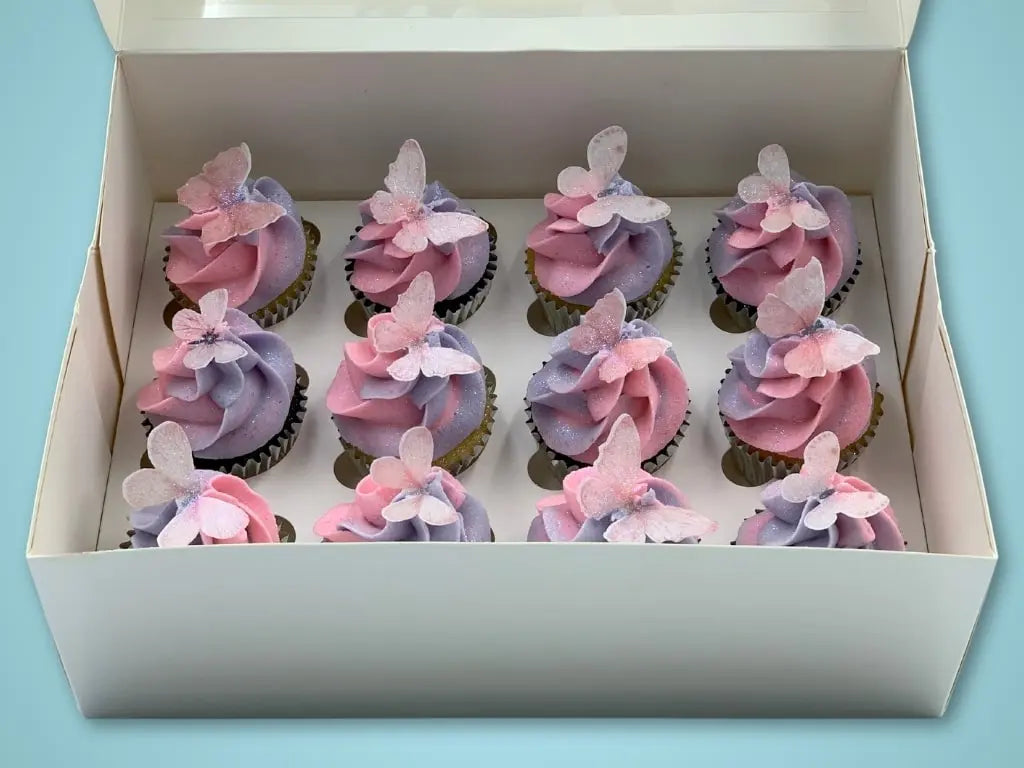 Marbled Butterfly Mini Cupcakes (Vanilla Frosting)